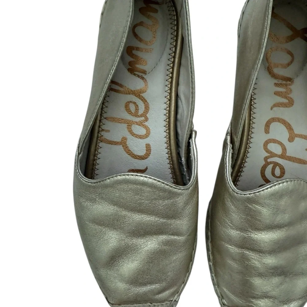Sam Edelman Khloe Women's Slip-On Shoes Shiny Gold Espadrilles SIZE 7